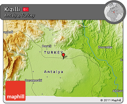Physical 3D Map of Kızıllı