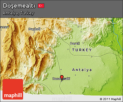 Physical 3D Map of Döşemealtı