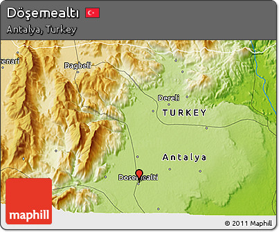 Physical 3D Map of Döşemealtı