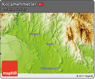 Physical 3D Map of Kocamehmetler