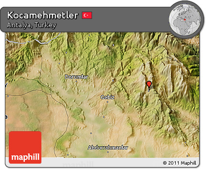 Satellite 3D Map of Kocamehmetler