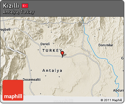 Shaded Relief 3D Map of Kızıllı
