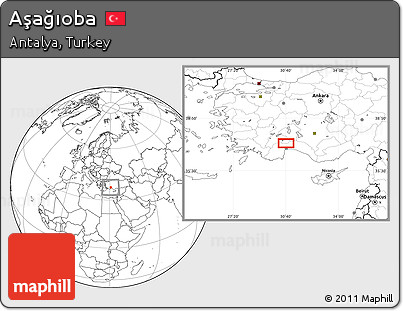 Blank Location Map of Aşağıoba