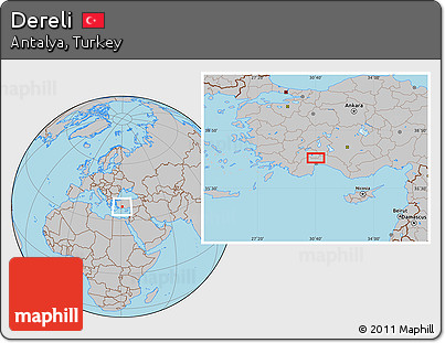 Gray Location Map of Dereli