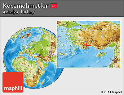 Physical Location Map of Kocamehmetler