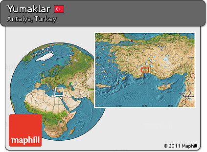 Satellite Location Map of Yumaklar