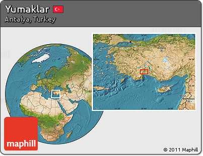 Satellite Location Map of Yumaklar
