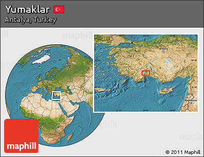Satellite Location Map of Yumaklar