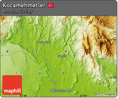 Physical Map of Kocamehmetler