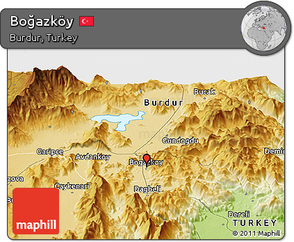 Physical Panoramic Map of Boğazköy