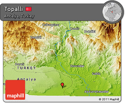 Physical Panoramic Map of Topallı