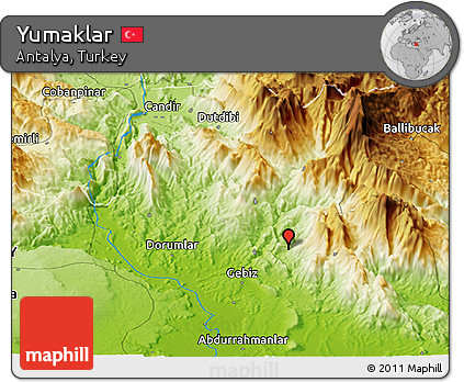 Physical Panoramic Map of Yumaklar