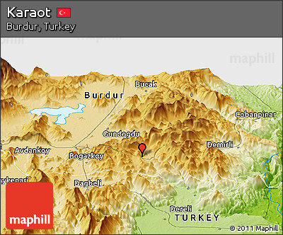 Physical Panoramic Map of Karaot