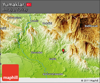 Physical Panoramic Map of Yumaklar