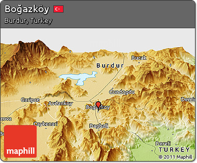 Physical Panoramic Map of Boğazköy