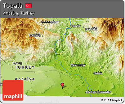 Physical Panoramic Map of Topallı