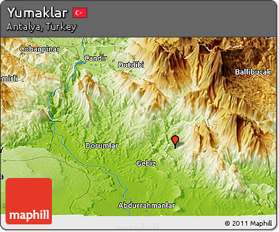 Physical Panoramic Map of Yumaklar