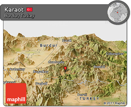Satellite Panoramic Map of Karaot