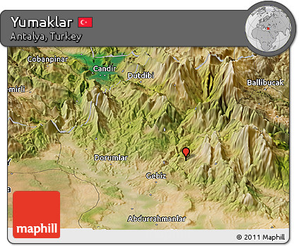 Satellite Panoramic Map of Yumaklar