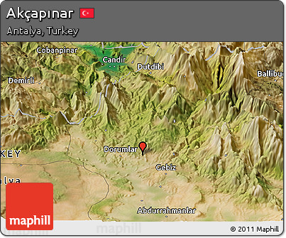 Satellite Panoramic Map of Akçapınar