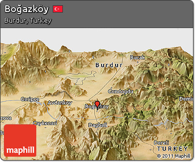Satellite Panoramic Map of Boğazköy