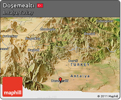 Satellite Panoramic Map of Döşemealtı