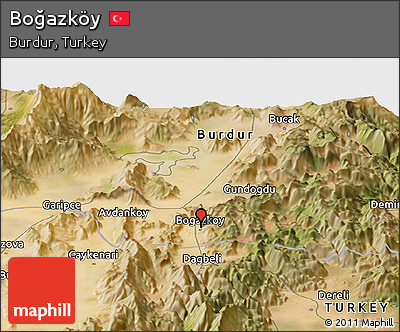Satellite Panoramic Map of Boğazköy