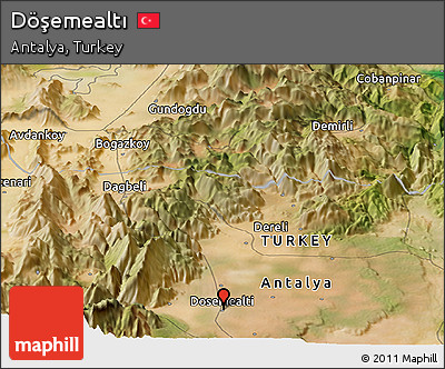 Satellite Panoramic Map of Döşemealtı