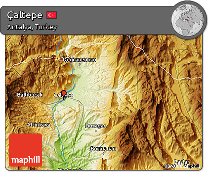 Physical 3D Map of Çaltepe