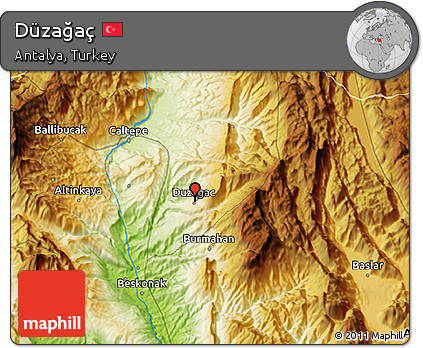 Physical 3D Map of Düzağaç