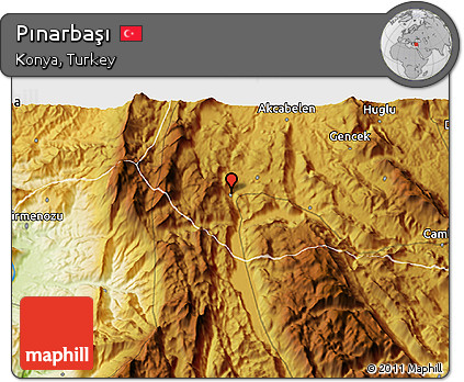 Physical 3D Map of Pınarbaşı