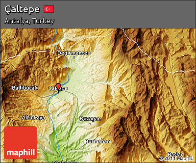 Physical 3D Map of Çaltepe