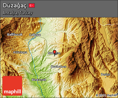 Physical 3D Map of Düzağaç