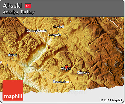Physical 3D Map of Akseki