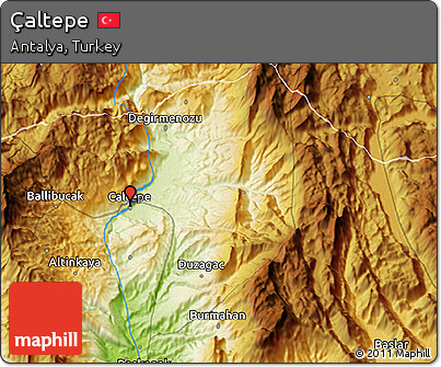 Physical 3D Map of Çaltepe