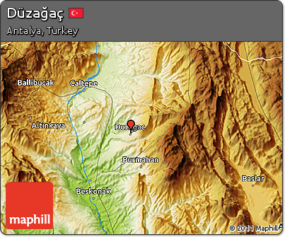 Physical 3D Map of Düzağaç