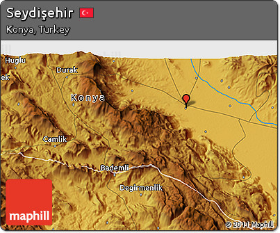 Physical 3D Map of Seydişehir