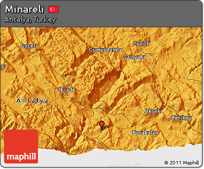 Political 3D Map of Minareli