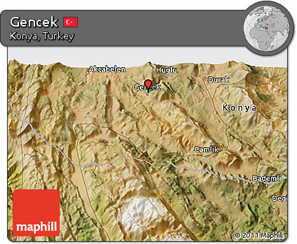 Satellite 3D Map of Gencek