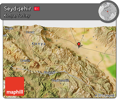 Satellite 3D Map of Seydişehir