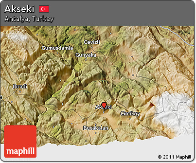 Satellite 3D Map of Akseki