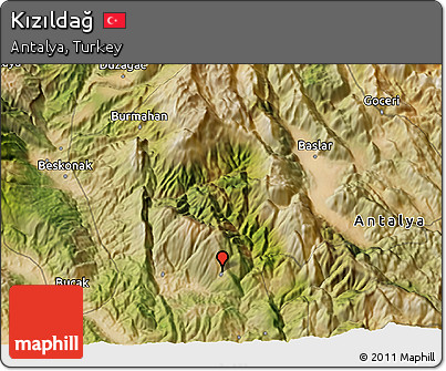 Satellite 3D Map of Kızıldağ