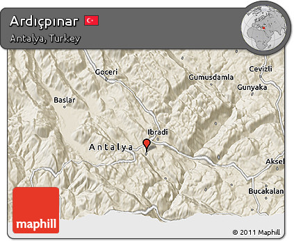 Shaded Relief 3D Map of Ardıçpınar