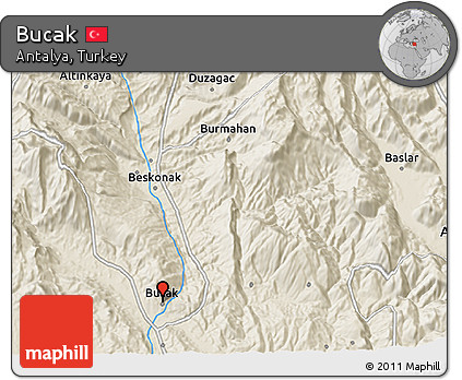 Shaded Relief 3D Map of Bucak