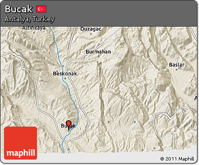 Shaded Relief 3D Map of Bucak