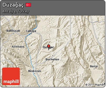 Shaded Relief 3D Map of Düzağaç