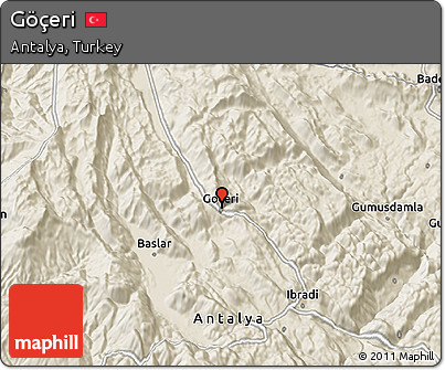Shaded Relief 3D Map of Göçeri