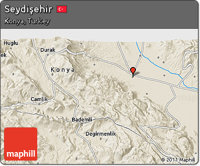 Shaded Relief 3D Map of Seydişehir