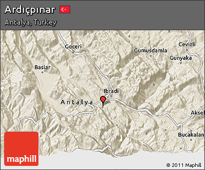 Shaded Relief 3D Map of Ardıçpınar