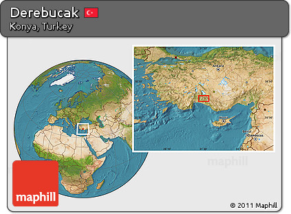 Satellite Location Map of Derebucak